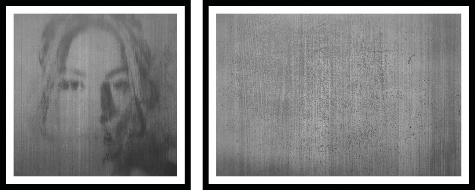 2019. Dyptyk „H–65%”. 70/175 cm. Ołówek, atrament Matte Black Ink