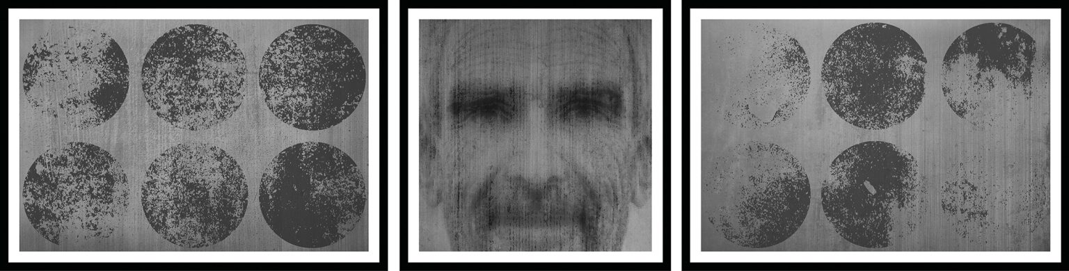 2020. Tryptyk „Portret Astronoma”. 70/270 cm. Ołówek, atrament Matte Black Ink