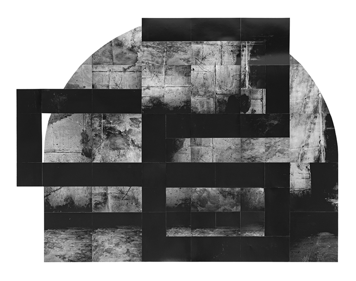 Druk cyfrowy z abstrakcyjnymi kształtami ułożonymi w pomniejszych kwadratach