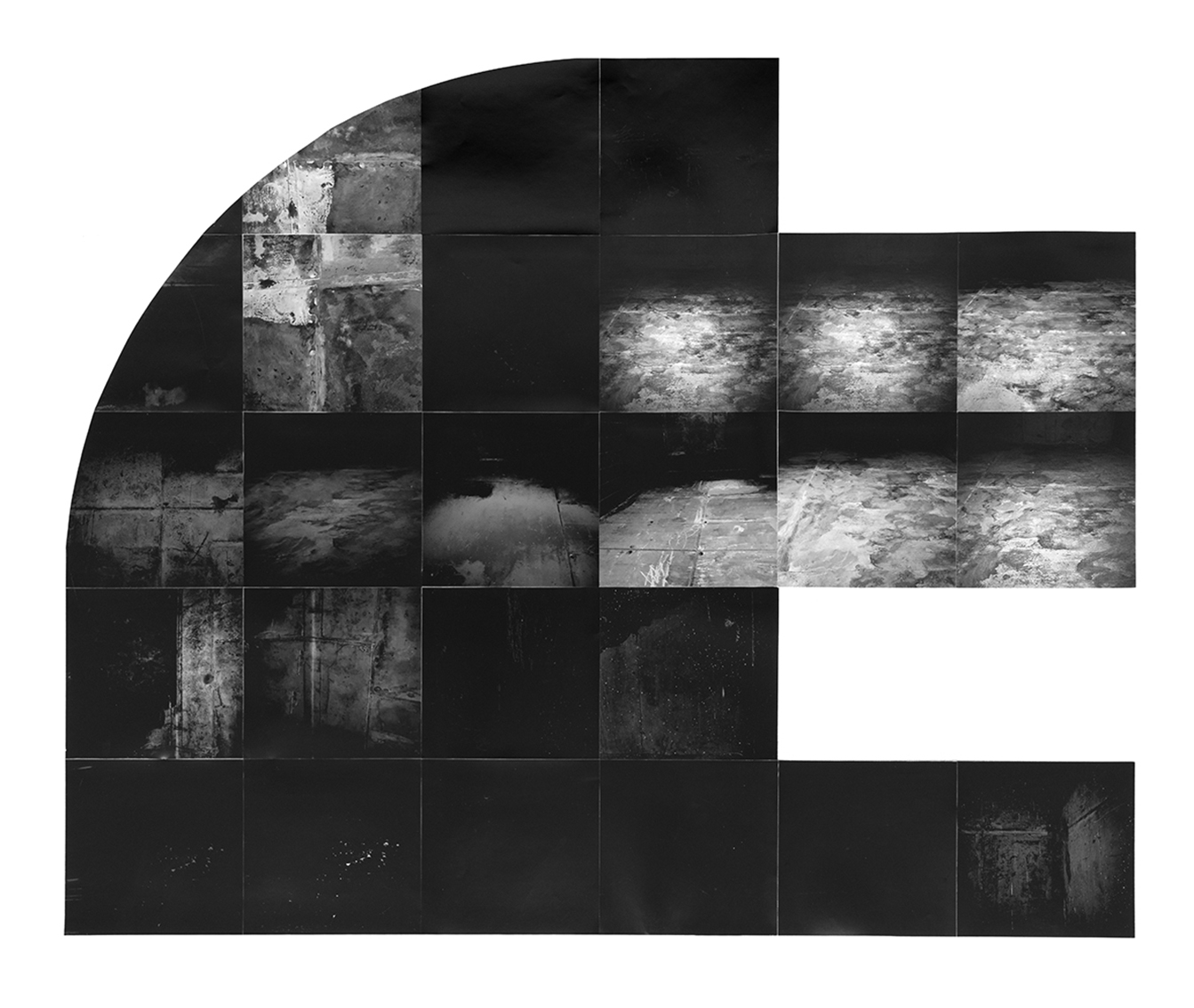 Druk cyfrowy z abstrakcyjnymi kształtami ułożonymi w pomniejszych kwadratach