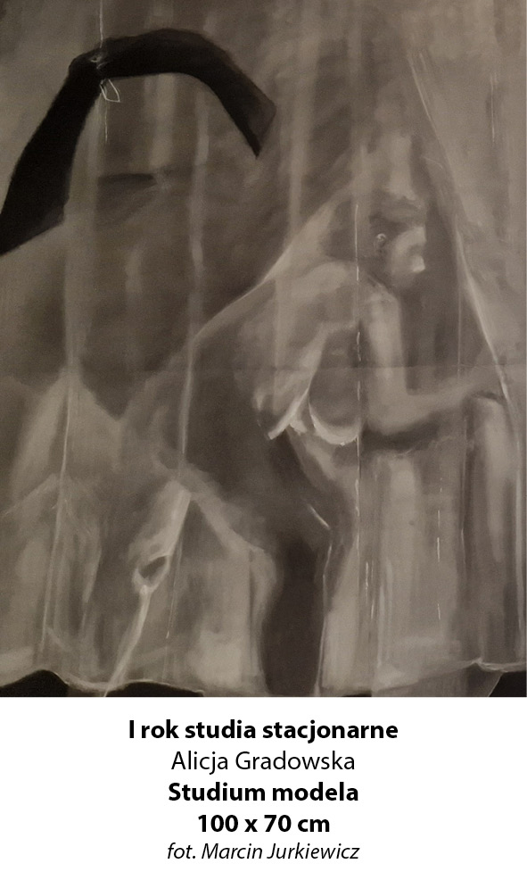 Studium modela wykonane węglem