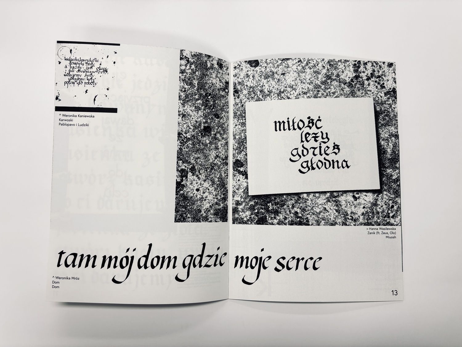 Katalog z dwiema stronami rozkładówki